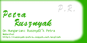 petra rusznyak business card